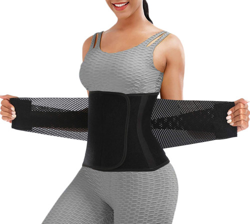 ChongErfei Waist Trainer Belt for Women - Waist Trimmer Ab Belt - Tummy Control Body Shaper (Black,Large)
