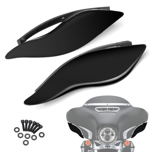 PBYMT Side Wings Air Deflectors, Fairing Side Wing Windshield, Black Adjustable Wind Deflectors Compatible for 2014-2024 Harley Electra Glide Street Glide Tri Glide Ultra Limited Fairing Side Shield-1769279474