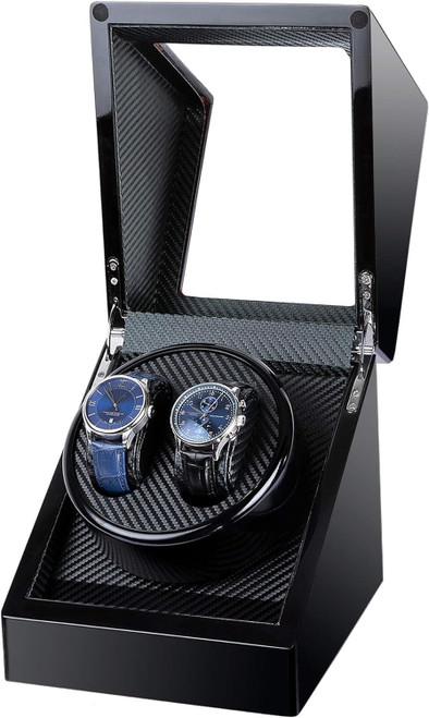 Kalawen Watch Winder for Rolex, Automatic Watch Winder Box, Double Watch Winder with Japanese Quiet Motor Battery Powered or AC Adapter Black-1769279496