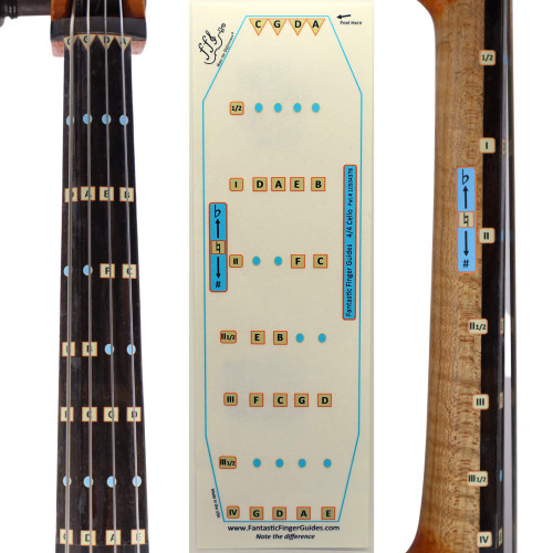 Fantastic Finger Guide for Cellos - Music Accessories for String Instruments, Fingerboard and Fretboard Stickers for Learning All Notes, Learn to Play Cello, 4/4 Size-1769281625