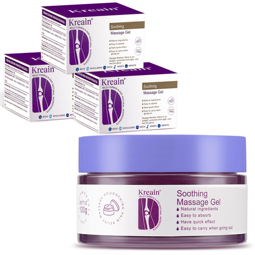 KREAIN Joint & Muscle Soothing Massage Purple Gel, Soothes Back, Shoulders, Knees, Lumbar, Neck, Wrists, Hands and Feet (3.5 OZ 3 PCS)