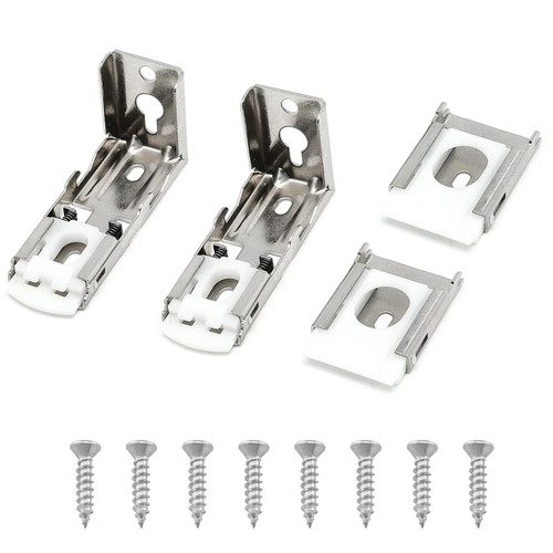 Surf turtle Mountings Brackets for Vertical Blinds 2 Sets Zebra Blinds Accessories Replacement Mount Hardware, for Both Inside or Outside L-Shaped Metal Blinds Mounting Bracket