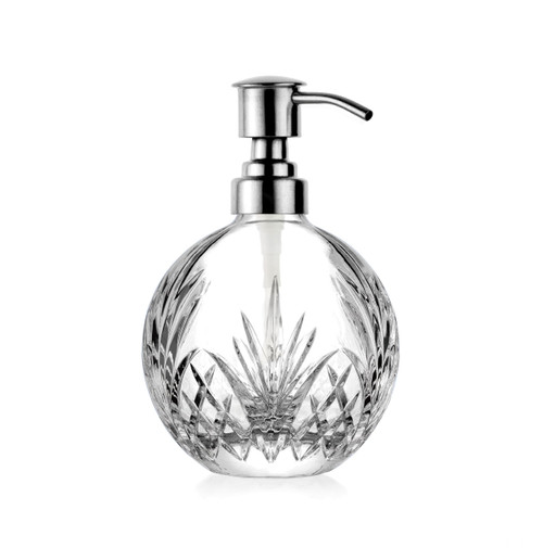 Godinger Soap Dispenser with Pump, Crystal Glass Lotion Dispenser, Bathroom and Kitchen Liquid Soap Dispenser - Dublin Collection