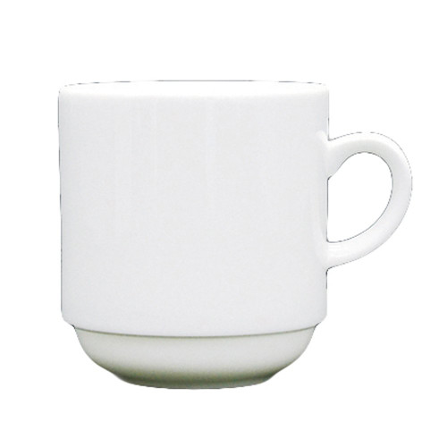 Fortessa Fortaluxe Superwhite Vitrified China Dinnerware, Cassia 12-Ounce Large Stackable Mug, Set of 6