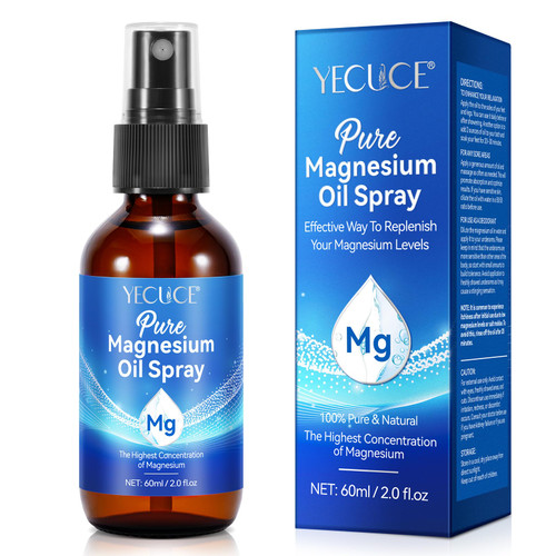 NVXNMSD Magnesium Oil Spray - Pure Magnesium - Spray Magnesium for Feet & Sleep (2.02 Fl Oz), Blue