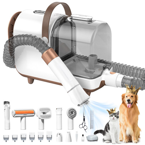 Bunfly Dog Grooming Kit & Dog Hair Vacuum, 3L Large Capacity Dust Cup,13,000KPa Powerful Suction, 99% Pet Hair Removal, 16 Grooming Tools for Dogs, Cats & More, Home Cleaning - Brown Bunfly Dog Grooming Kit & Dog Hair Vacuum, 3L Large Capacity Dust Cup,13,000KPa Powerful Suction, 99% Pet Hair Removal, 16 Grooming Tools for Dogs, Cats & More, Home Cleaning - Brown