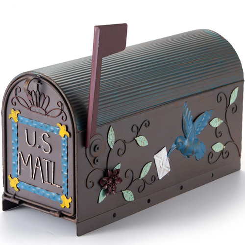 Heavy Duty Mailboxes for Outside, Post Mount Mailbox,Decorative Mailboxes Outside Courtyard Garden (Rusty-Bird)