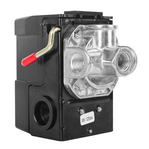 LF10-4H Air Compressor Pressure Switch Air Compressor Parts 4-Port Air Compressor Pressure Switch Replacement Control NPT1/4 95-125 PSI 20A