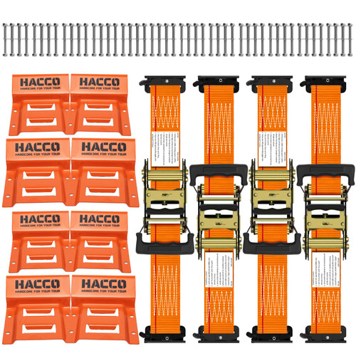 Wheel Chock Tie Down Kit(2,000lb Break Strength) 2” Heavy Duty E Track Trailer Tire Straps System for UTV, ATV, Lawn Mower - Ratchet Tie Down Accessories with E Track for Four Wheeler (4pk)
