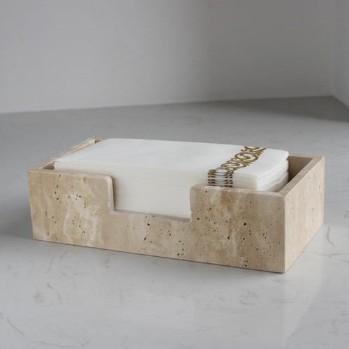 Natural Travertine Napkin Holder 9.8"x4.9"x2.8", Guest Towel Holder, Paper Hand Basket for Bathroom/Kitchen/Restaurant Natural Travertine Napkin Holder 9.8"x4.9"x2.8", Guest Towel Holder, Paper Hand Basket for Bathroom/Kitchen/Restaurant