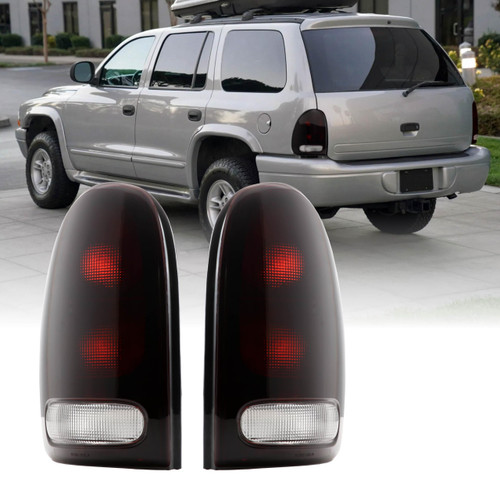 USR 98-03 Durango Tail Light – Replacement Tail Lamps Set (Left + Right) Compatible with 1998-2003 Dodge Durango / 1996-2000 Chrysler Grand Caravan & Caravan (DARK SMOKE RED LENS, Plug & Play Ready)
