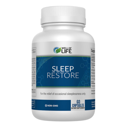 Sleep Restore - Tranquil Sleep Formula with L-Theanine, GABA, 5-HTP, Magnesium, Melatonin & More - 60 Veg Capsules for Deep, Refreshing Sleep & Overall Well-Being