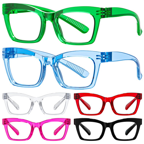 Eyekepper Reading Glasses Metalless Screwless Spring Hinges Cat-Eye 6 Pack Readers Women Ladies +3.00