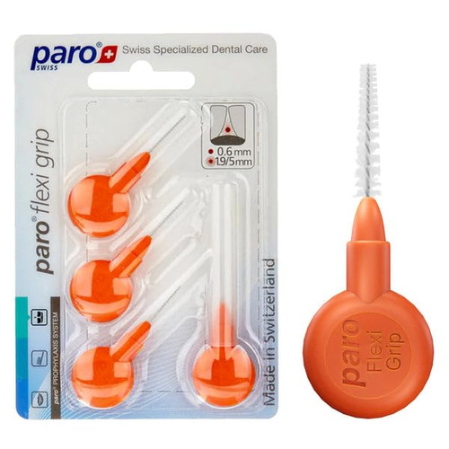 Paro Swiss FlexiGrip, X-Fine, Orange, Conical, 1.9/5 Mm 3 Pack