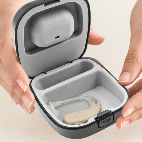 2 Pcs Hearing Aid Case, Waterproof Portable Storage Box, Hard Protective Box for Hearing Aid