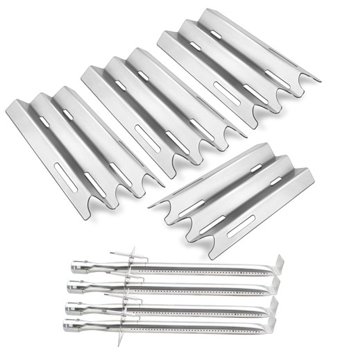 Derurizy Repair Kit Replacement for Vermont Castings CF9030, CF9050, VM450SSP, Jenn Air JA460, JA461, Stainless Steel Gas Grill Heat Plates and Burner Tubes, 4 Pack Grill Parts
