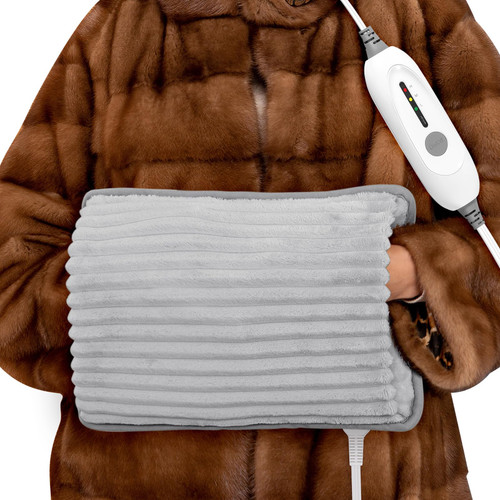 Electric Hand Warmer, Soft Flannel Heated Gloves, Hand Warmer Pouch, Heating Pad for Hands Pain Relief Fingers Arthritis for Women Men Elder Xmas Gifts, Auto Off & 3 Levels, Grey Electric Hand Warmer, Soft Flannel Heated Gloves, Hand Warmer Pouch, Heating Pad for Hands Pain Relief Fingers Arthritis for Women Men Elder Xmas Gifts, Auto Off & 3 Levels, Grey