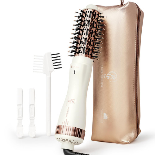Hair Trends 1.5 Inch Barrel Round Brush Blow Dryer (2.8’’ Plus Bristles), Negative Ionic One Step Volumizer Dryer, 4-in-1 Hot air Brush-Not for Europe Travel