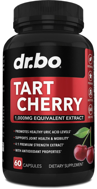 Tart Cherry Extract Capsules Supplement - Purge Uric Acid Flush Cleanse Antioxidant Pills for Rest Support - Tart Cherry Capsules Anthocyanin Supplements Ultra Pure Cherries Vitamins Concentrate Pill