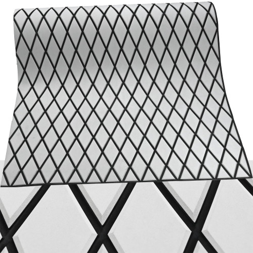 KT GuoMei 102.3" X45.2” Diamond Pattern Sea Deck Self-Adhesive Boat Flooring Eva Foam Decking Marine Non-Slip for Motorboat Fishing Boat Yach (102.3" X 37.7", Light Gray and Black-)