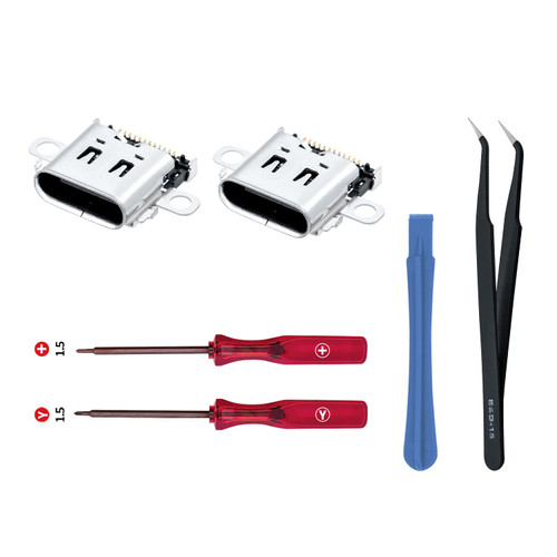 Mcbazel 2 Pack Replacement Type C Port for Nintendo Switch, USB C Charging Port Charger Socket Connector Replacement Repair Kit Accessories for Switch