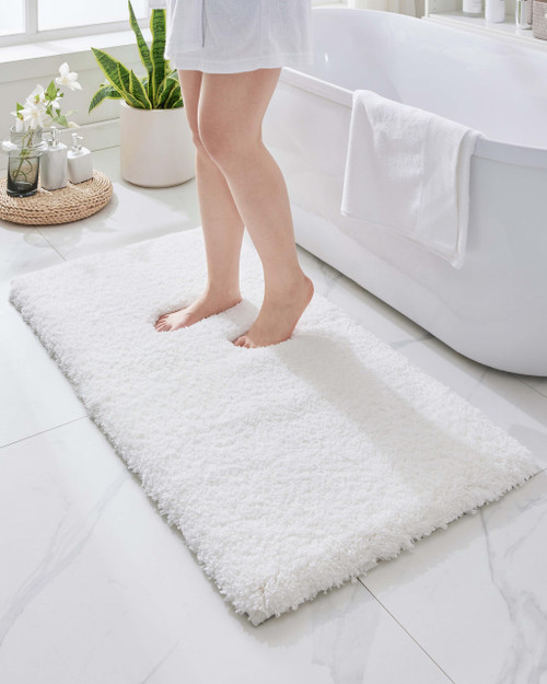 Disolla White Bathroom Rugs 24x48 Non Slip Fluffy Bath Mat for Bathroom Floor Washable Plush Luxury Bath Rug for Tub Soft Shaggy Absorbent Shower Sink Mat Disolla White Bathroom Rugs 24x48 Non Slip Fluffy Bath Mat for Bathroom Floor Washable Plush Luxury Bath Rug for Tub Soft Shaggy Absorbent Shower Sink Mat