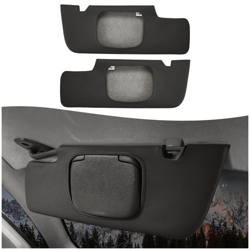 Sun Visor Cover for Ford Mustang 2005 2006 2007 2008 2009 2010 2011, Left and Right Side, Vinyl Leather, Custom Interior Accessories, Sunvisor Protector, Anti-Scratch, 1 Pair, Black