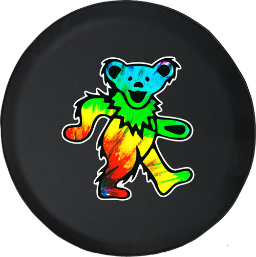 Large Tire Cover Hippie Dancing Bear Camper Custom Car Parts Spare Tire Covers Extra Large Size 35 Inch