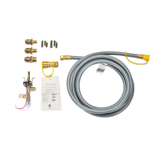 BAIDE HOME Fire Pit Natural Gas Conversion Kit, Converting Propane Fire Pit to Natural Gas Version, Including Natural Gas Valve, 10 Ft Natural Gas Hose, M10, M12, and M15 nozzles, Burner Tube Clamp