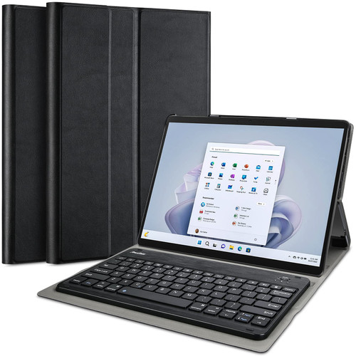 ProCase Keyboard Case for Surface Pro 9 (2022) / Pro 8 (2021) 13" Tablet, Slim Light Smart Cover with Magnetically Detachable Wireless Keyboard -Black