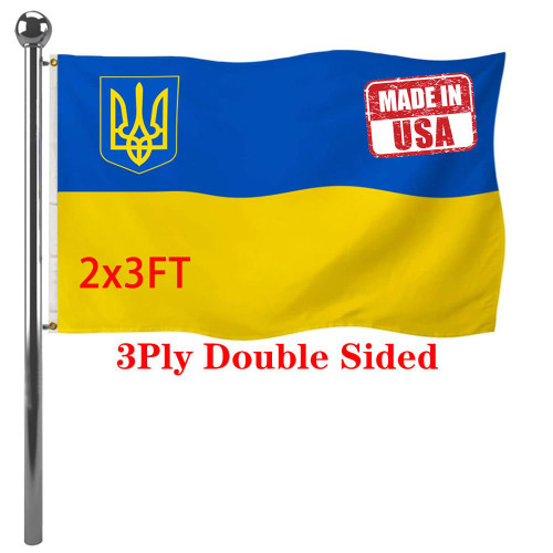 Jayus Double Sided Ukraine Flag 2x3 Outdoor- Heavy Duty Polyester Ukrainian National Flags Banners with Vivid Brass Grommets