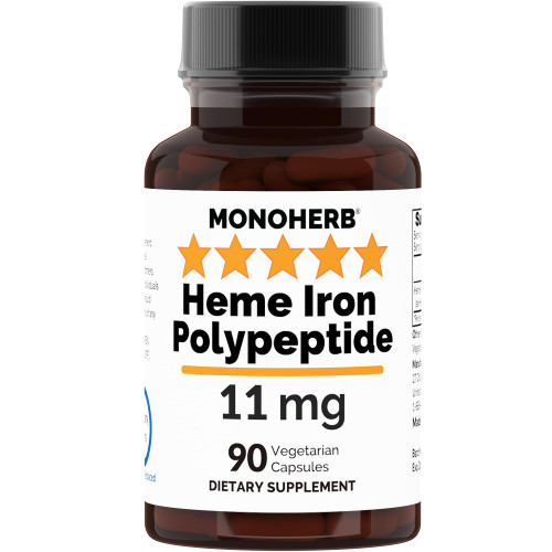 Heme Iron Polypeptide 11 mg - 90 Vegetarian Capsules - Iron Supplement Complex Heme Iron Polypeptide 11 mg - 90 Vegetarian Capsules - Iron Supplement Complex