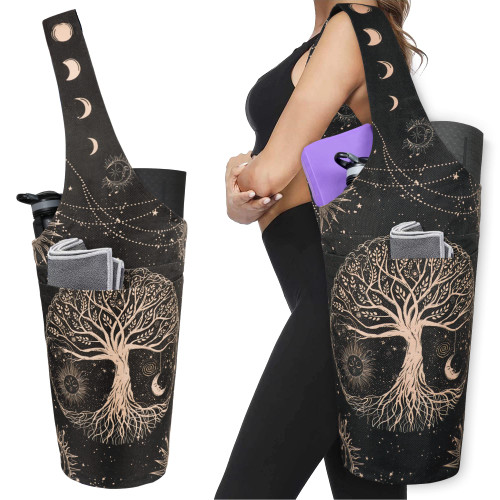 BagYG Yoga Mat Bag - Long Tote with Pockets Holds More Accessories Fit Most Size Mats Tree of Life Carrier, 37/''x15.5/'', BagYG-31065324