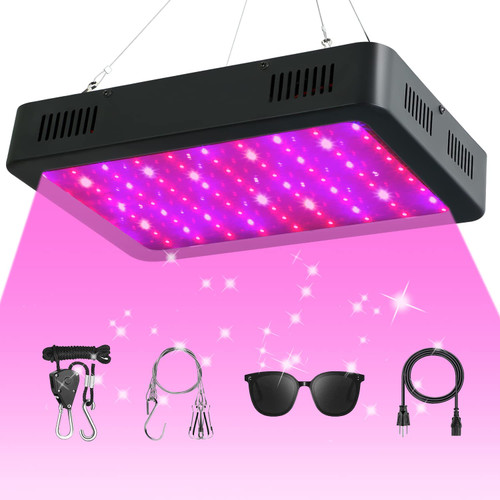 LUYIMIN LED Grow Light 1500W, Full Spectrum Plant Light with Daisy Chain, Grow Lights for Indoor Plants Greenhouse Hydroponic Seeding Growing Lamps with Veg Bloom Switch Coverage 3x3ft, Grow Tent