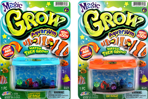 JA-RU Magic Growing Fish Aquarium Toy for Kids - 2 Packs - Grow Bigger in Water - Fun Expanding Animals - Great Educational Toy for Boys and Girls Idea and Party Favor