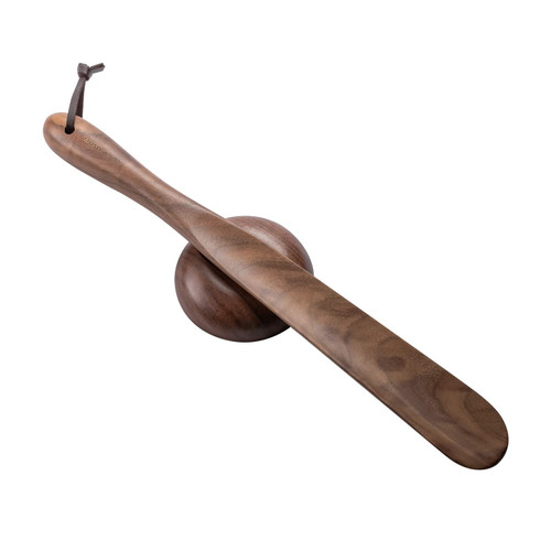 muso wood Shoe Horn 15" Long Handle for Seniors, Wooden Shoehorn for Men Women Kids Elderly Pregnancy - Hang Easily (Walnut)