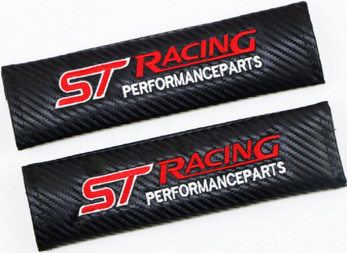 LL LLSW Shop 2Pack Car Seat Belt Cover for Ford Focus ST Racing, Carbon Fiber Embroidered Logo Shoulder Pad Seat Belt Cover Protective Sleeve(for ST Black)…