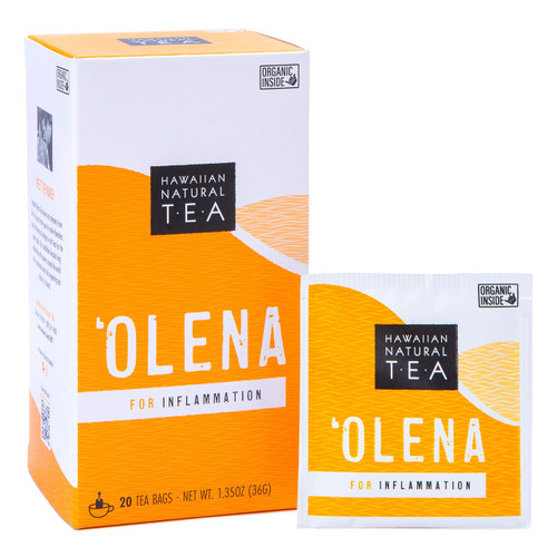 Olena Turmeric Tea, Herbal Green Tea Blend, All-Natural and Antioxidant-Rich For Wellness with Ginger and Black Pepper, Vegan and Keto-Friendly, 20 Bags - Hawaiian Natural