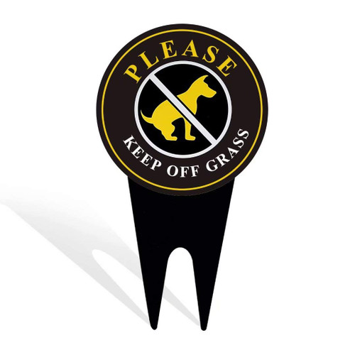 Please Keep Off Grass Dog Sign,Stop Dogs from Pooping or Peeing On Your Lawn Yard Sign,Politely Reads Please Keep Off Grass, Protect Your Property 2pcs