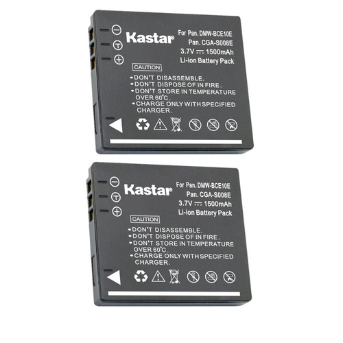 Kastar 2-Pack Battery Replacement for Panasonic CGA-S008 CGA-S008A CGA-S008A/1B CGA-S008E CGA-S008E/1B, DMW-BCE10 DMW-BCE10E DMW-BCE10PP, VW-VBJ10 VW-VBJ10E-K VW-VBJ10PP1K RP-BP70L Battery