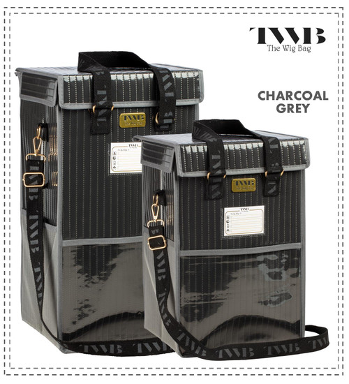 The Wig Bag - Carry Travel Wig Case for Easy Storage & Protection (Large - 20" Tall, Gray)