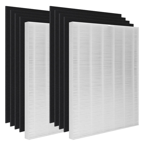 Lhari D360 True HEPA Replacement Filter D3 Compatible with Winix D360 Air Purifier, Item Number 1712-0101-02, 2 H13 True HEPA Filters with 8 Carbon Pre-filters