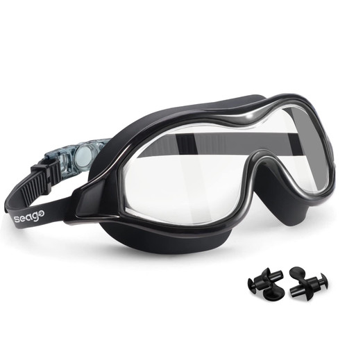 Seago Swim Goggles No Leaking Anti-Fog Swimming Goggles for Adult Men Women Youth Junior with Soft Silicone Gasket, UV Protection Waterproof 180° Clear Vision, Triathlon Pool Goggles Swim Glasses-1769542325
