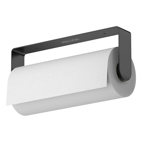 Mbillion Paper Towels Holder Under Cabinet Wall Mount and Self-Adhesive Paper Towel Rack for Kitchen Premium Grade SUS304 Stainless Steel Black