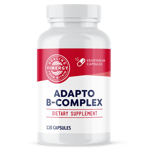 Vimergy Adapto B Complex, 120 Servings – High Potency with 8 B Vitamins, Rhodiola & Hawthorn Berry – Supports Mental Energy, Cognition, Mood - Non-GMO, Kosher, Vegan, Paleo, No Gluten, No Soy