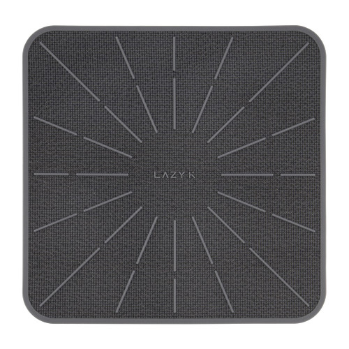Lazy K Induction Cooktop Mat - Silicone Fiberglass Scratch Protector - for Magnetic Stove - Non slip Pads to Prevent Pots from Sliding during Cooking - Square (9inches) Gray