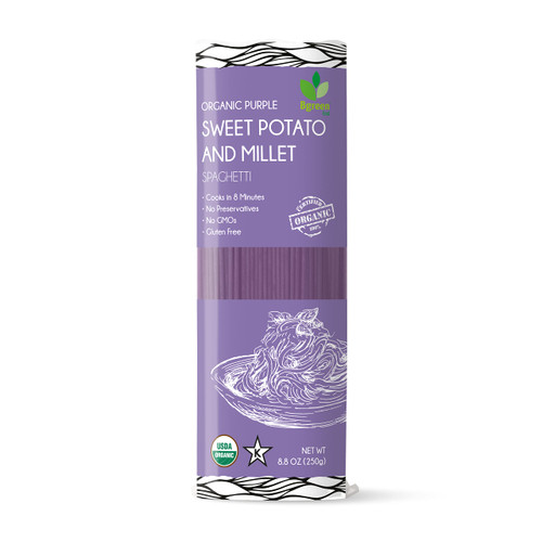 Big Green Organic Food- Organic Purple Yam + Millet Spaghetti, Premium Ube, Gluten-Free, Vegan (6)