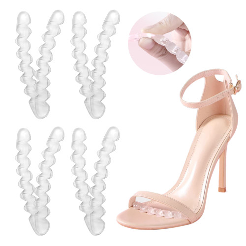 Invisible Anti-Slip Heel Foot Cushion Pads Stickers,Non-Slip Forefoot Strips Sticker Adjustable & Self-Adhesive Women Sandals high Heels Stickers (4 Pairs-A)