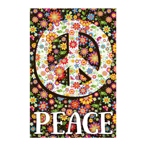 Morigins Love Peace Flower Garden Yard Flag Double Sided Celebrate Welcome House Flag Banners for Patio Lawn Outdoor Decorative flags 28x40 inch