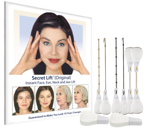 Secret Lift Original - 80 Piece Instant Face, Neck and Eye Lift Tape Kit Invisible Lifting Tapes and Bands Secret Lift Original - 80 Piece Instant Face, Neck and Eye Lift Tape Kit Invisible Lifting Tapes and Bands